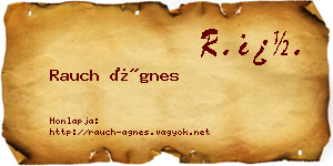 Rauch Ágnes névjegykártya