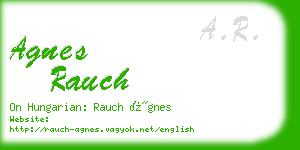 agnes rauch business card